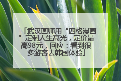 武汉画师用“四格漫画”定制人生高光，定价最高98元，回应：看到很多游客去韩国体验