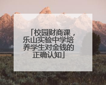 校园财商课，乐山实验中学培养学生对金钱的正确认知
