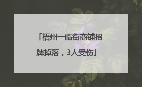 梧州一临街商铺招牌掉落，3人受伤