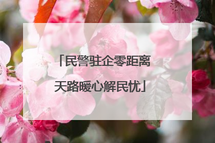 民警驻企零距离 天路暖心解民忧