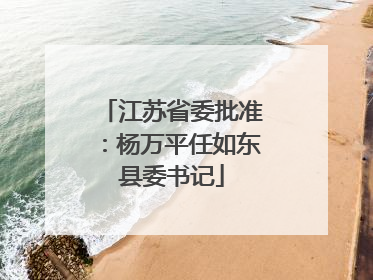 江苏省委批准：杨万平任如东县委书记
