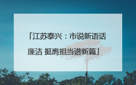 江苏泰兴：市说新语话廉洁 挺膺担当谱新篇