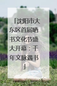 沈阳市大东区首届晒书文化节盛大开幕：千年文脉遇书