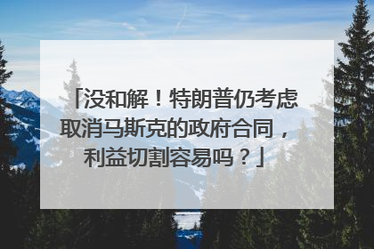 没和解！特朗普仍考虑取消马斯克的政府合同，利益切割容易吗？