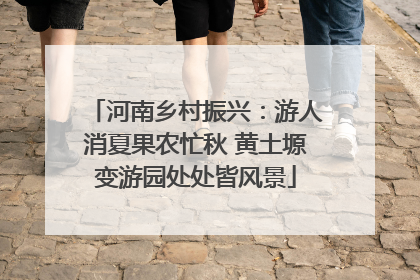 河南乡村振兴：游人消夏果农忙秋 黄土塬变游园处处皆风景