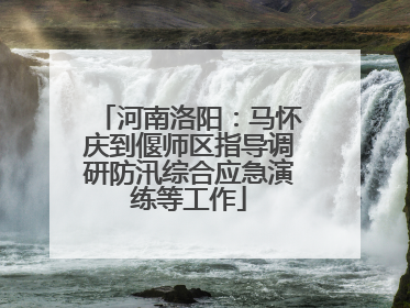河南洛阳：马怀庆到偃师区指导调研防汛综合应急演练等工作