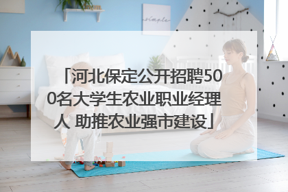 河北保定公开招聘500名大学生农业职业经理人 助推农业强市建设