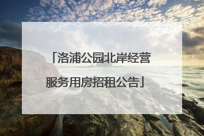 洛浦公园北岸经营服务用房招租公告
