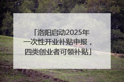 洛阳启动2025年一次性开业补贴申报，四类创业者可领补贴