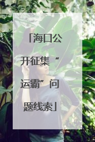 海口公开征集“运霸”问题线索