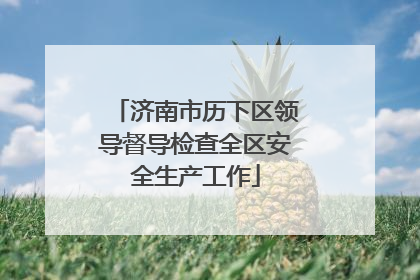 济南市历下区领导督导检查全区安全生产工作