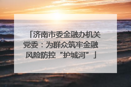 济南市委金融办机关党委：为群众筑牢金融风险防控“护城河”