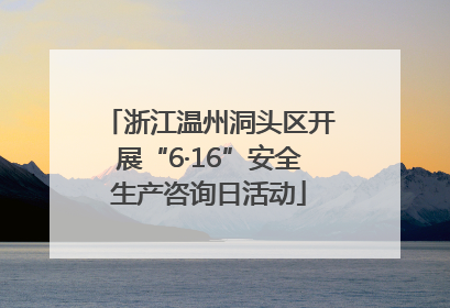 浙江温州洞头区开展“6·16”安全生产咨询日活动