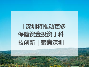 深圳将推动更多保险资金投资于科技创新｜聚焦深圳系列发布会