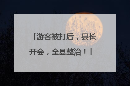 游客被打后，县长开会，全县整治！
