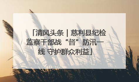 清风头条｜慈利县纪检监察干部战“督”防汛一线 守护群众利益