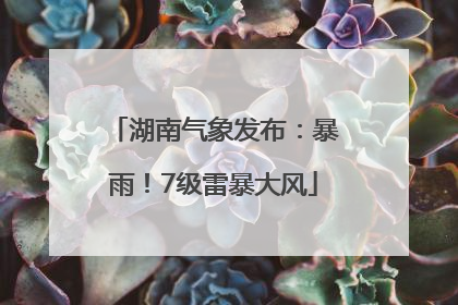 湖南气象发布：暴雨！7级雷暴大风