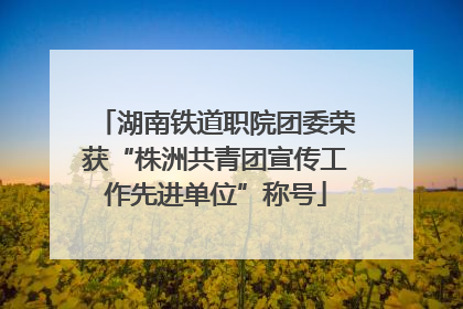 湖南铁道职院团委荣获“株洲共青团宣传工作先进单位”称号