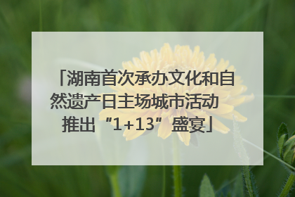 湖南首次承办文化和自然遗产日主场城市活动 推出“1+13”盛宴