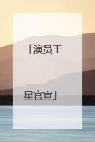 演员王星官宣
