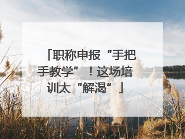 职称申报“手把手教学”！这场培训太“解渴”