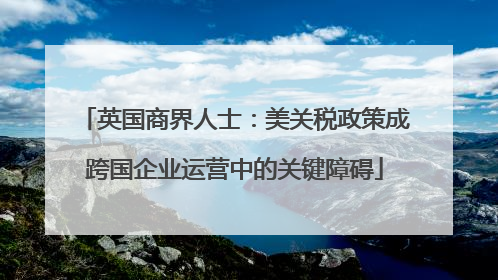 英国商界人士：美关税政策成跨国企业运营中的关键障碍