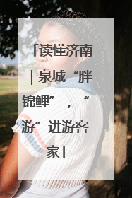 读懂济南｜泉城“胖锦鲤”，“游”进游客家
