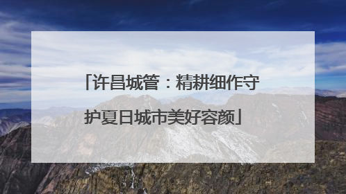 许昌城管：精耕细作守护夏日城市美好容颜
