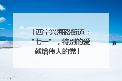 西宁兴海路街道：“七一”，特别的爱献给伟大的党