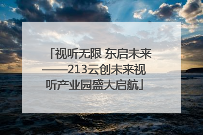 视听无限 东启未来——213云创未来视听产业园盛大启航