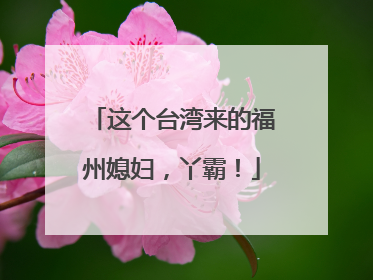 这个台湾来的福州媳妇，丫霸！