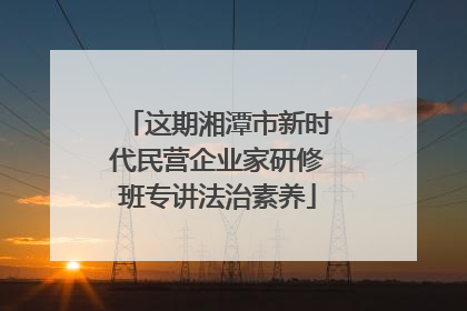 这期湘潭市新时代民营企业家研修班专讲法治素养