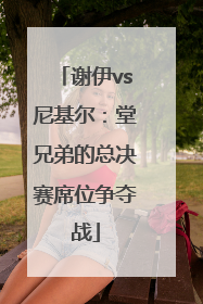 谢伊vs尼基尔：堂兄弟的总决赛席位争夺战