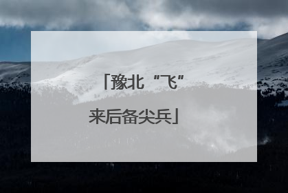 豫北“飞”来后备尖兵