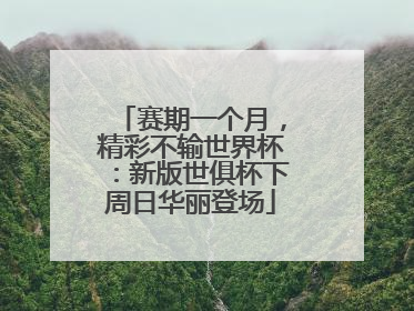 赛期一个月，精彩不输世界杯：新版世俱杯下周日华丽登场