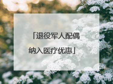 退役军人配偶纳入医疗优惠