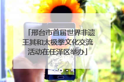 邢台市首届世界非遗王其和太极拳文化交流活动在任泽区举办