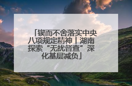 锲而不舍落实中央八项规定精神丨湖南探索“无扰督查”深化基层减负