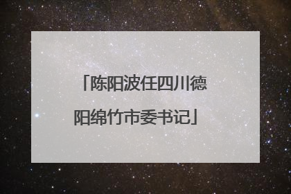 陈阳波任四川德阳绵竹市委书记