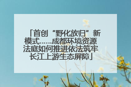 首创“野化放归”新模式……成都环境资源法庭如何推进依法筑牢长江上游生态屏障