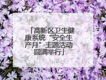 高新区卫生健康系统“安全生产月”主题活动圆满举行
