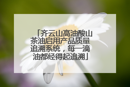 齐云山高油酸山茶油启用产品质量追溯系统，每一滴油都经得起追溯