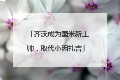 齐沃成为国米新主帅，取代小因扎吉