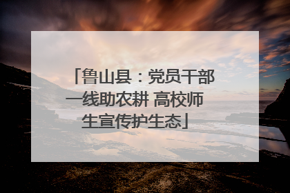 鲁山县：党员干部一线助农耕 高校师生宣传护生态