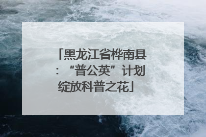 黑龙江省桦南县：“普公英”计划绽放科普之花