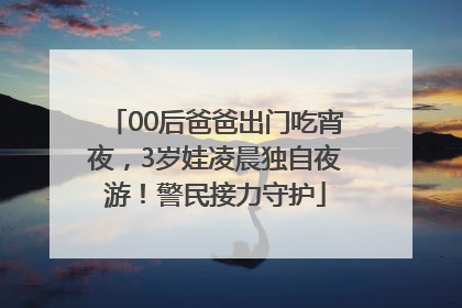 00后爸爸出门吃宵夜，3岁娃凌晨独自夜游！警民接力守护
