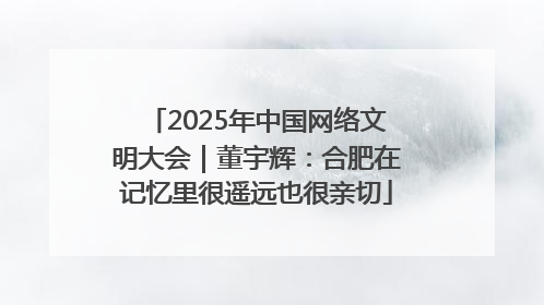 2025年中国网络文明大会｜董宇辉：合肥在记忆里很遥远也很亲切