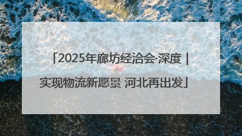 2025年廊坊经洽会·深度｜实现物流新愿景 河北再出发