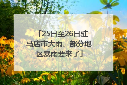 25日至26日驻马店市大雨、部分地区暴雨要来了