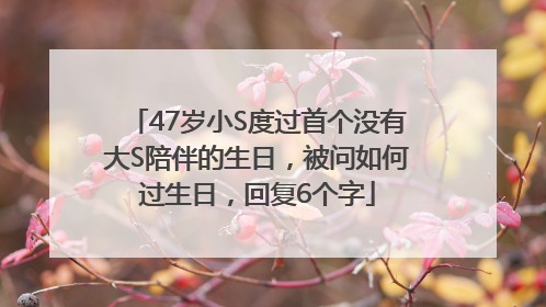 47岁小S度过首个没有大S陪伴的生日，被问如何过生日，回复6个字